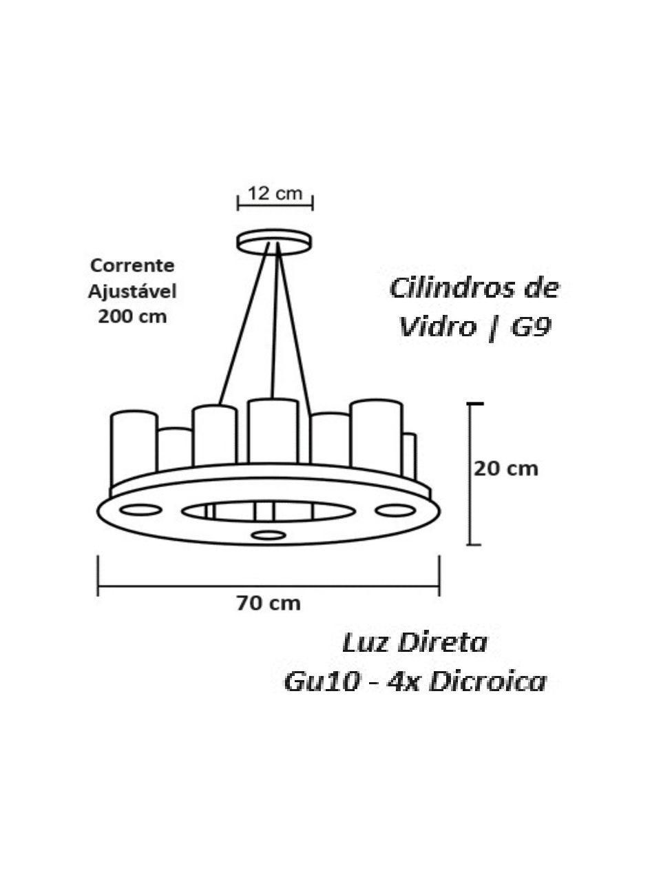 Pendente Bar Americano Corrente Ajust&aacute;vel Design Sofisticado